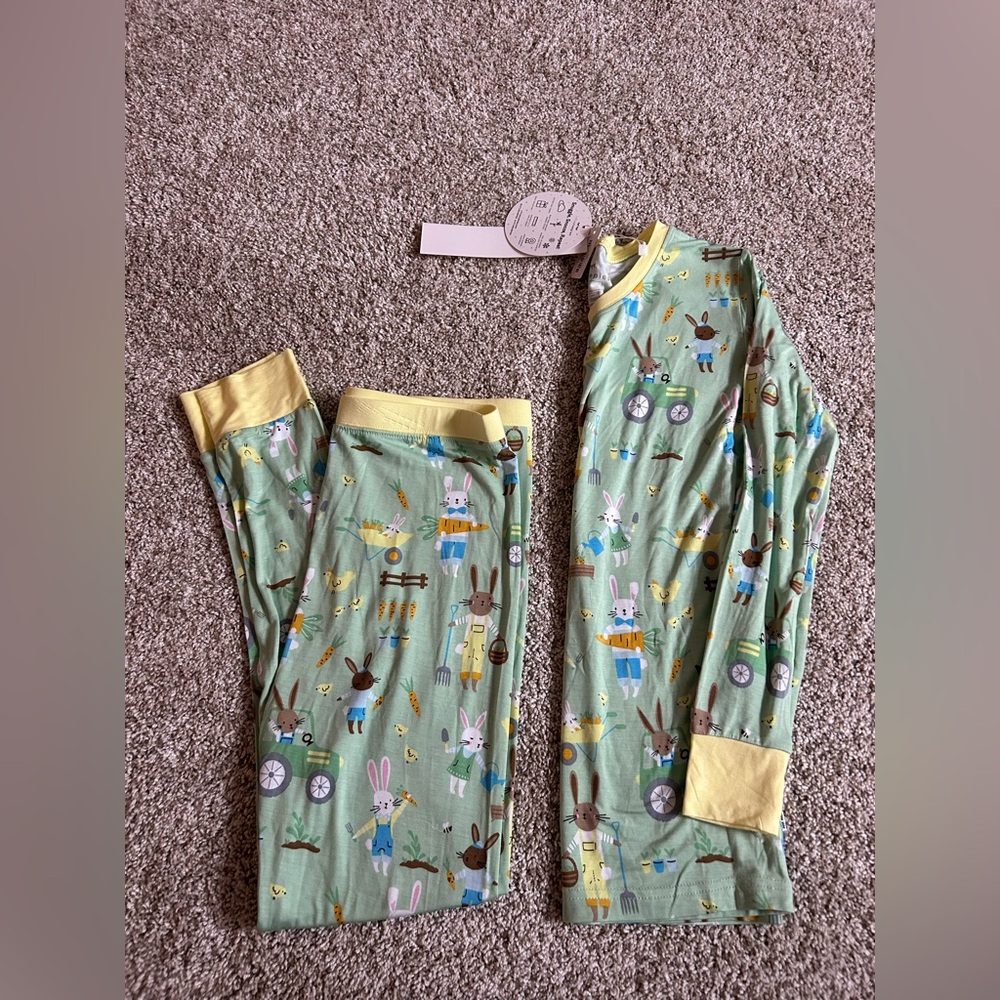 NWT - Little Sleepies - Bunny & Farm Print Bamboo Pajama Set - Size 12/14